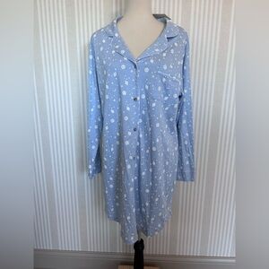 NWT COTN 100% Pima Cotton Women’s Nightgown Size Large Celestial Moon Stars
